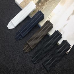 Black White Brown Blue Silicone Rubber 25 17mm For strap for band authentic Watchband with on13102