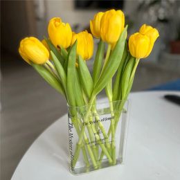 화병 아크릴 도서 꽃병 투명한 북유럽 스타일 꽃 식물 꽃병 가정 장식 미용실 장식 수경 데스크탑 장식