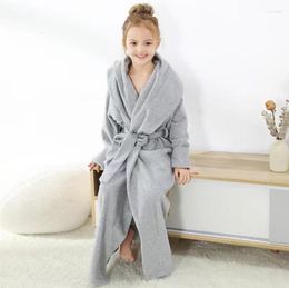 Women's Sleepwear 7 VEILS Girls Boys Unisex Kids Fleece Floor Length Robe Home Wear Clothes Bathrobe Pyjamas