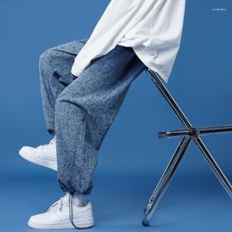 Men's Jeans Spring And Autumn Korean Men's Bunched Denim Trousers Men Straight Leg Pants High Quality Casual Male 2 Colors Size M-5XL