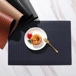 Table Mats TINGKE Kitchen Heat Insulation Mat- Style Woven Pattern Leather Dining Placemat-Ideal For Els And Homes Mat