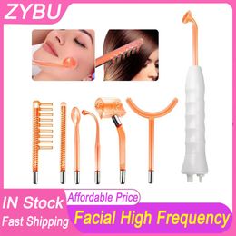 7 In 1 High Frequency Electrode Wand Electrotherapy Glass Tube Beauty Device Acne Spot Remover Facial Anti Wrinkle Skin Care Spa Home Use High Frequency