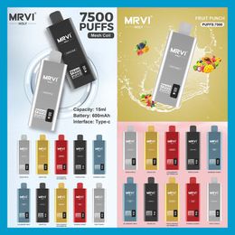 Mrvi Holy 7500 Puffs Disposable Vape Pen E Cigarette Device With 600mAh Battery 15ml Pod Prefilled Catridge rechargeable 6000puffs vs Cuvie Slick