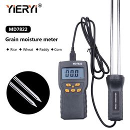 Moisture Meters yieryi Digital Grain Moisture Meter MD7822 LCD Display Humidity Tester Contains Wheat Corn Rice Moisture Test Meter 230804