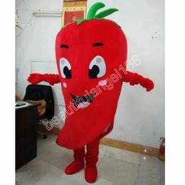 Red chili Mascot Costume Cartoon Character Outfit Suit Halloween Party Outdoor Carnival Festival Fancy Dress for Men Women