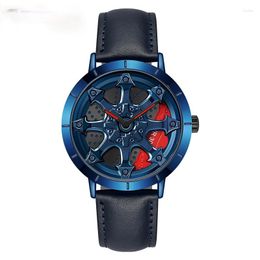 Wristwatches The Quartz Watch Fashion Cool Male Money To Hollow Out Wheel Belt Waterproof Concept Creative Table