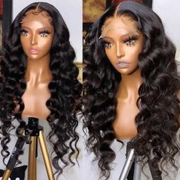 Human Hair Capless Wigs 13x4 Transparent Lace Front Human Hair Wigs For Women 30Inch Loose Deep Wave Frontal Wig 180 Density Water Wave Hair PrePlucked x0802