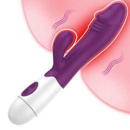 10 Speed Rechargeable Handheld Silicone Adult Clit Clitoral Clitoris g Spot Dual Motor Rabbit Vibrator for Women Female