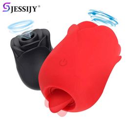 Massager Rose Vibrators with Tongue Licking Female g Spot Nipple Stimulation Clitoral Masturbator for Women Adult 18