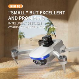 B6 mini GPS unmanned aerial vehicle (uav) 4 k hd camera obstacle avoidance brushless remote control light flow folding craft HKD230807