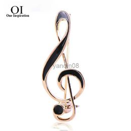 Pins Brooches OI Musical Note Brooch Gold Colour Enamel Jewellery For Women Clothing Scarf Hat Suit Lapel Pin Music Symbol Badge HKD230807