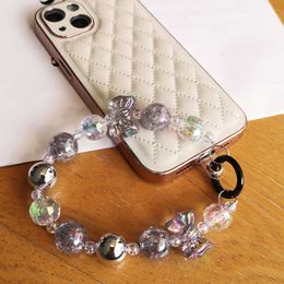 Cell Straps Charms Mobile Strap Short Handmade Beaded Crystal Beads Wrist Bracelet Diamond Bead Pendant Case Clip Style Anti Loss Strap