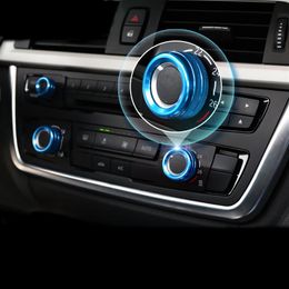 For BMW X1 F48 X5 X6 E70 E71 F15 F16 F30 F10 F32 F34 F01 F45 F20 F07 Car Styling Air Conditioning Knobs Audio Circle Trim Auto Acc229O