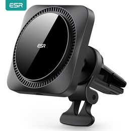 Cell Phone Mounts Holders ESR Car Wireless Charger for iPhone 14 Pro Max Mount 13 12 Series Stand with CryoBoost 230804