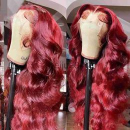 Capless Wigs 99J Wigs Coloured Lace Frontal Wigs Transparent 13x4 Lace Front Wigs Body Wave Wigs For Women x0802