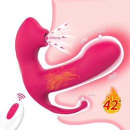 12 Frequency Wireless Remote Control Wearable Heating Sucking Vibrating g Spot Backyard Massager Dildo Adults for Women