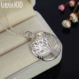 925 Sterling Silver Jewellery 1618202224262830 Inch Tree Pendant Necklace For Women Party Wedding Fashion Gift L230704