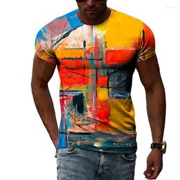 Men's T Shirts Oversized 3D Graffiti Hip-hop Shirt/fashion Casual Personalized Print T-shirt Harajuku Street O-neck Short-sleeved Shirt