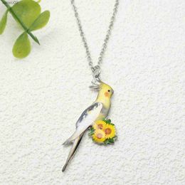 Personalised Parrot Birds Necklace Bird Charm Pendant Necklace Parrot Necklace Gift For Women Custom Animal Jewellery Gift For Her L230704