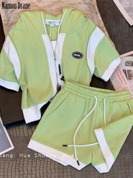 Women's Tracksuits Small Fresh Leisure Sports Suit Summer 2023 Age-reducing Foreign Fashion Short-sleeved Shorts Two-piece Set