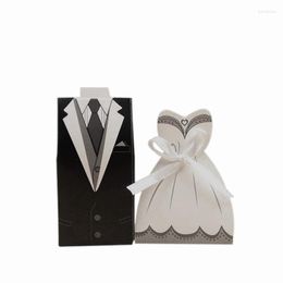 Gift Wrap 20pcs Creative Wedding Bride And Groom Candy Box European-style Fashion Return Suit Dress Packaging Sugar