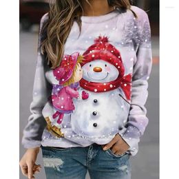 Women's Hoodies Xingqing Women Christmas Hoodie 2023 Winter Clothes Cartoon Pattern Round Neck Long Sleeve Tops Xmas Clothing Baggy