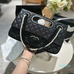2023-designer shoulder bag small tote bag designer luxurys handbags Pearl Chain Handle Genuine leather classic womens handbag messenger Chain Bag 29*19cm
