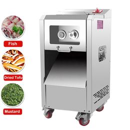 Commercial Vegetable Cutter Electric Fresh Meat Slicer Stainless Steel Meat Cutting Machine Shredder Dicing Machine