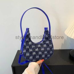 Shoulder Bags Popular New Fashion Lingge Underarm Shoulder Bag Women's 2023 Summer Casual Combination Contrast Crossbody Bagstylishhandbagsstore