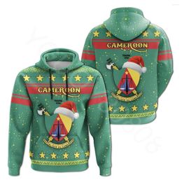 Men's Hoodies African Region Autumn And Winter Men's Clothing Simple Harajuku Hoodie Sweater 3D Printing Cameroon Christmas Zip Top