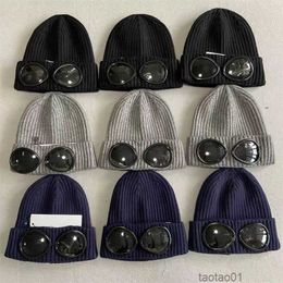 Designer Two Lens Glasses Goggles Beanies Men Knitted Hats Skull Caps Outdoor Women Uniesex Winter Beanie Black Grey Bonnet4on7