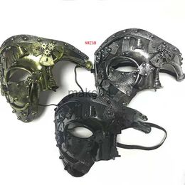 Party Masks Mechanical Gear Steampunk Phantom Masquerade Cosplay Mask Half Face Costume Halloween Christmas Party Props Adult Anime Masque J230807