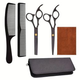 6pcs/set Professional Hair Cutting Scissors Kits Hairdressing Shears Set For Barber Salon Home Use