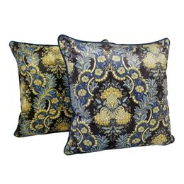Luxurious Fashion Damask Flowers Digital Print Polyester Soft Velvet Home Sofa Chair Designer Cushion Cover Decorative Pillow Case306U