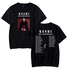 Men's T-Shirts Keshi Hell Black Tour 2023 Merch T-shirt Crewneck Short Sleeve Tee Harajuku Streetwear Women Men's Tshirt Fashion Clothes J230807