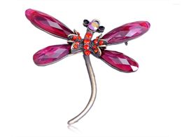 Brooches Craft Ruby Red Crystal Light Siam Jewel Dragonfly Small Tiny Brooch Pin Pendant