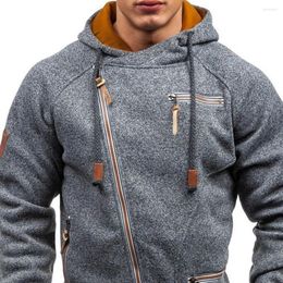 Men's Hoodies Plus Size Men Sweatshirt Side Zip Placket Outwear Oversize Hoodie Autumn Winter Loose Drawstring Male