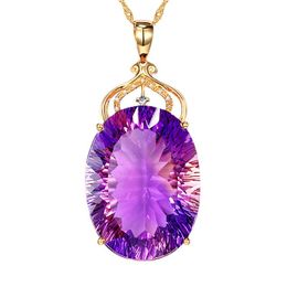 Fashion designer European and American women's fashion luxury amethyst pendant necklace, amethyst gemstone necklace Jewellery 000008