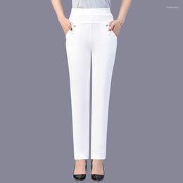 Women's Pants Korean Fashion Spring Summer Women Straight Bucket Small Foot Pencil High Waist Solid Button Casual Loose Trousers