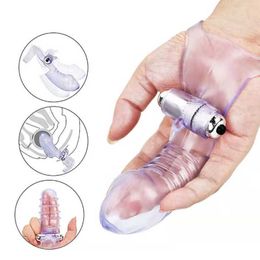 Finger Vibrator Penis Sleeve g Spot Clitoris Stimulator Vagina Orgasm Clit Climax Massage for Women