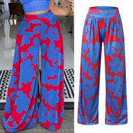 Women's Pants Printing Easy Trousers Long Bohemian Clothing Elastic Vintage Pockets Wide Leg Oversize Autumn Y2k