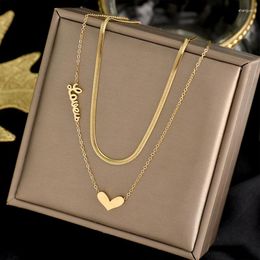 Pendant Necklaces Titanium Steel Chain Necklace Women Aesthetic Fashion Female Now Vintage Classic Love