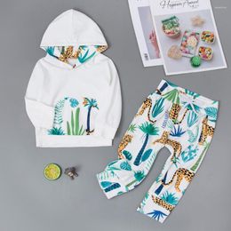 Clothing Sets Baby Clothes 2023 Autumn Winter Toddler Boy Girls Set Cartoon Print Hoodied Sweatshirt Pants 2pcs Outfits 0-18 Months