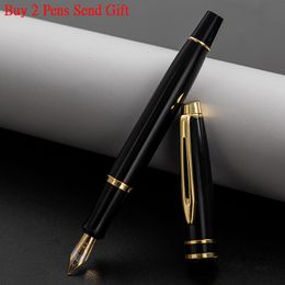 Fountain Pens Fashion Design Luxury Full Metal Business Men Ink Pen Brand Signature Gift Buy 2 Send 230807