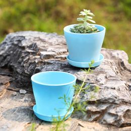 Planters Pots Pot Bunga Sukulen Tanaman Mini Plastik Pot Kantor Desktop Balkon Rumah Taman Warna-warni Luar Ruangan Pembibitan Pot