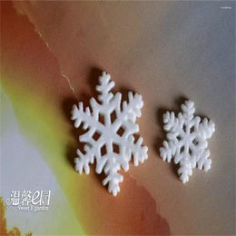 Christmas Decorations 10pcs 2cm 2.8cm Resin Snowflake Gifts Plastic Three-dimensional For Decorative