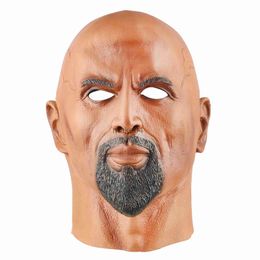 Party Masks Beard Realistic Man Face Halloween Masquerade Latex Costume Party Cosplay Decorative Mask J230807