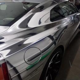 Stretchable Flexible Silver Chrome Wrap Vinyl Wrap Chrome Mirror Film For Car Wrap Air Bubble Size1 52 20M Roll 5ft x 65ft259L