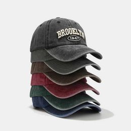 BROOKLYN Embroidery Women Men Baseball Cap Adjustable Boys Girls Washed Baseball Caps 2023 Outdoor Sunscreen Unisex Baseball Hat