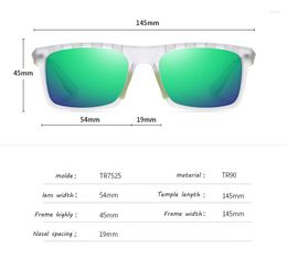 Sunglasses Cross-border Polarizing Men's Casual Sports TR7525 Square Frame With Porosity Dazzling